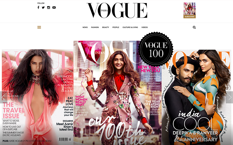 Awesome Examples of WordPress: Vogue India