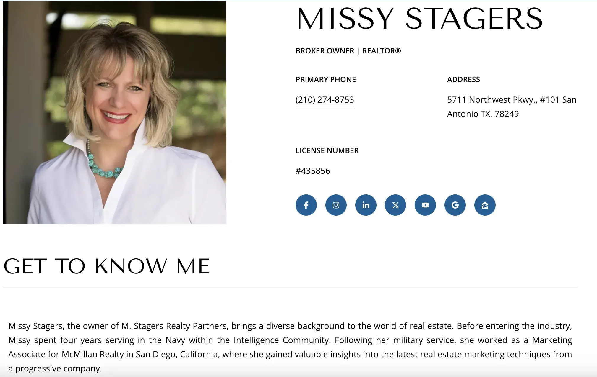 real estate bio, missy stagers