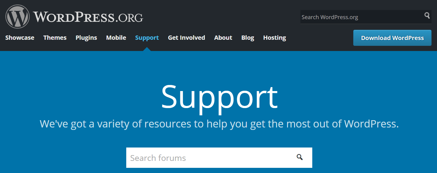 The official WordPress support forums.
