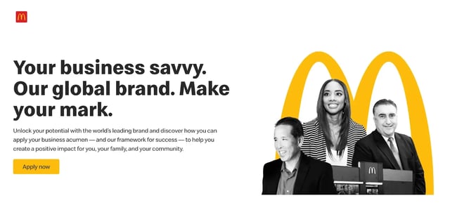 McDonald’s franchise opportunities page.
