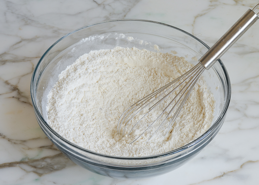 Whisk in a bowl of dry ingredients.