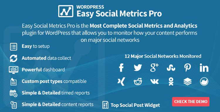 Easy Social Metrics Pro WordPress Plugin
