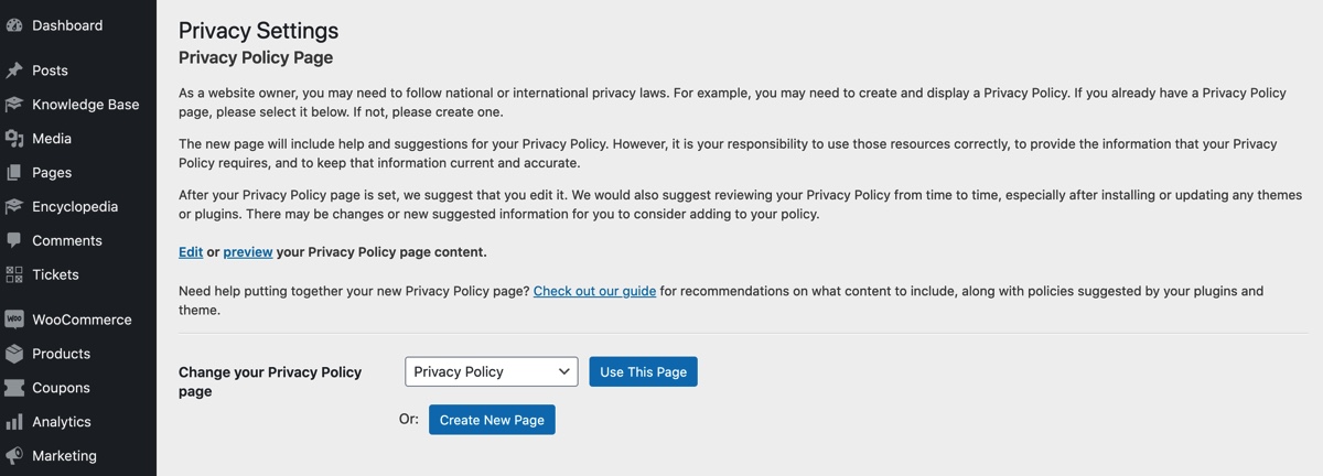 WordPress Privacy Policy Generator