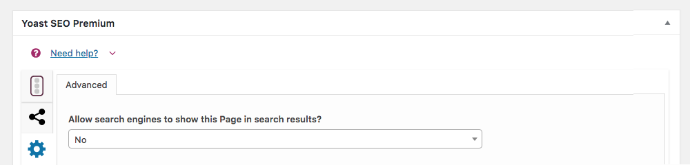 Yoast SEO Search Results Setting