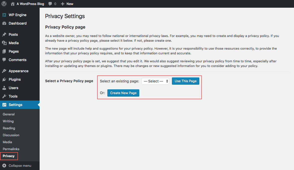 WordPress Policy Generator
