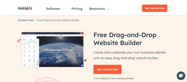HubSpot’s free website builder shows you how easy it is to create a website. 