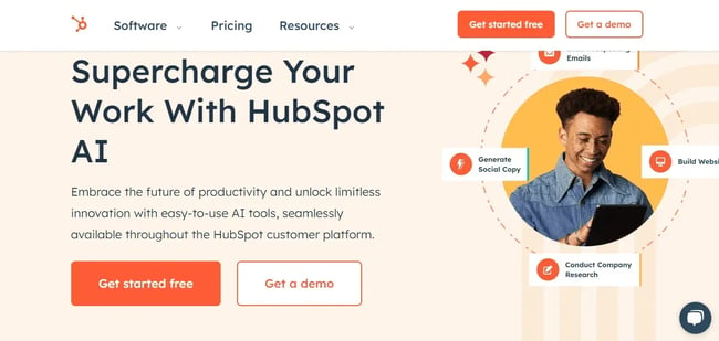 HubSpot has many helpful AI tools to help you sell anything. 