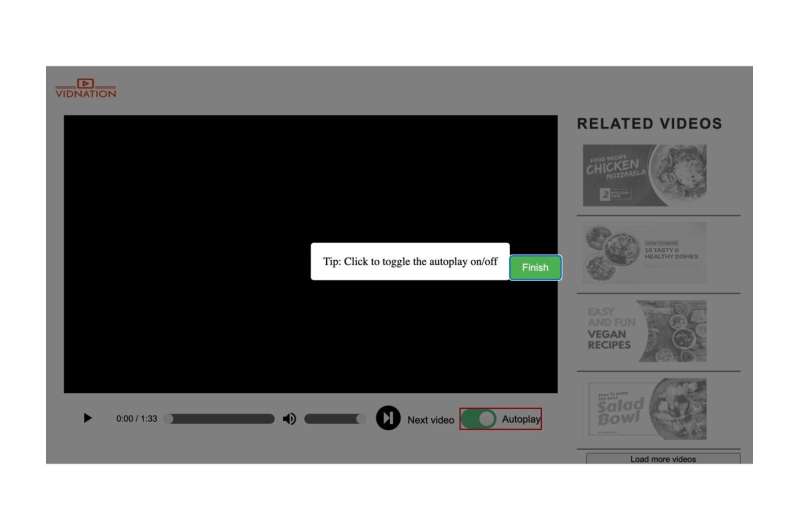 User control of autoplay can alter awareness of online video 'rabbit holes'