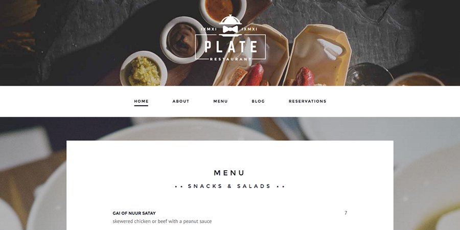 Plate Restaurant WordPress Theme