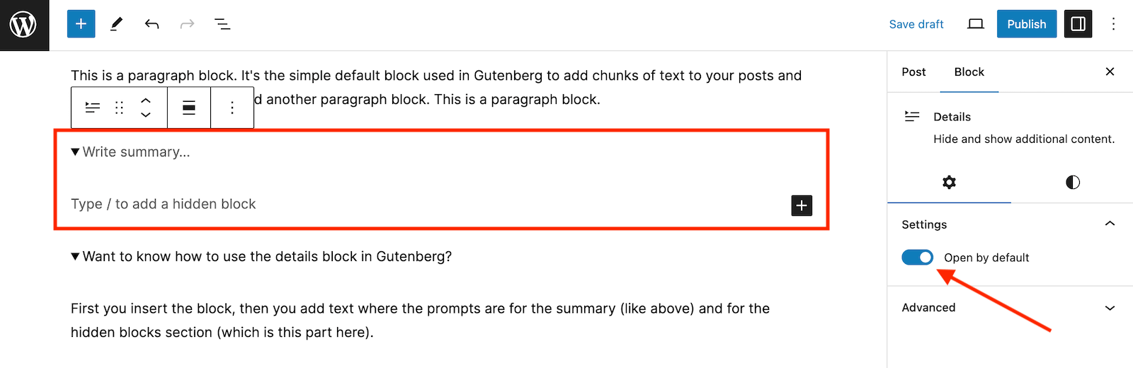 Details Block Example