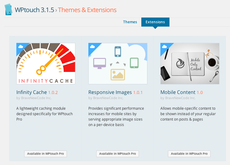 WPtouch Extensions