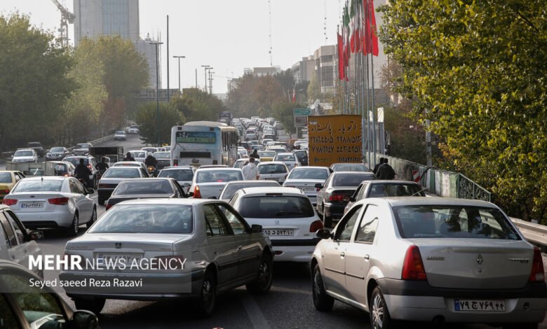افزایش بار ترافیکی در معابر اصلی و فرعی شهر تهران