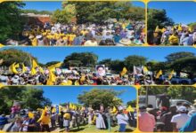 تجمع اعتراض آمیز مردم آفریقای جنوبی در برابر سفارت رژیم صهیونیستی