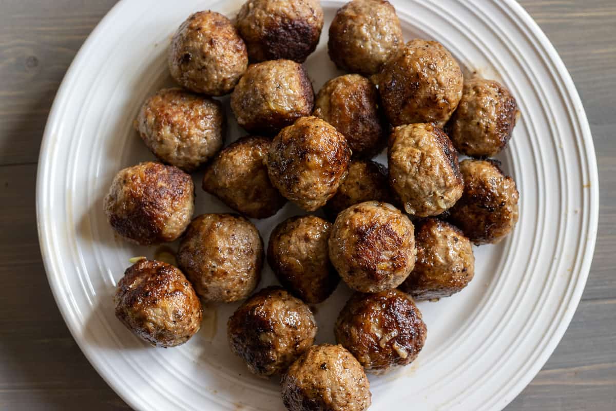 meatballs are fried until browned