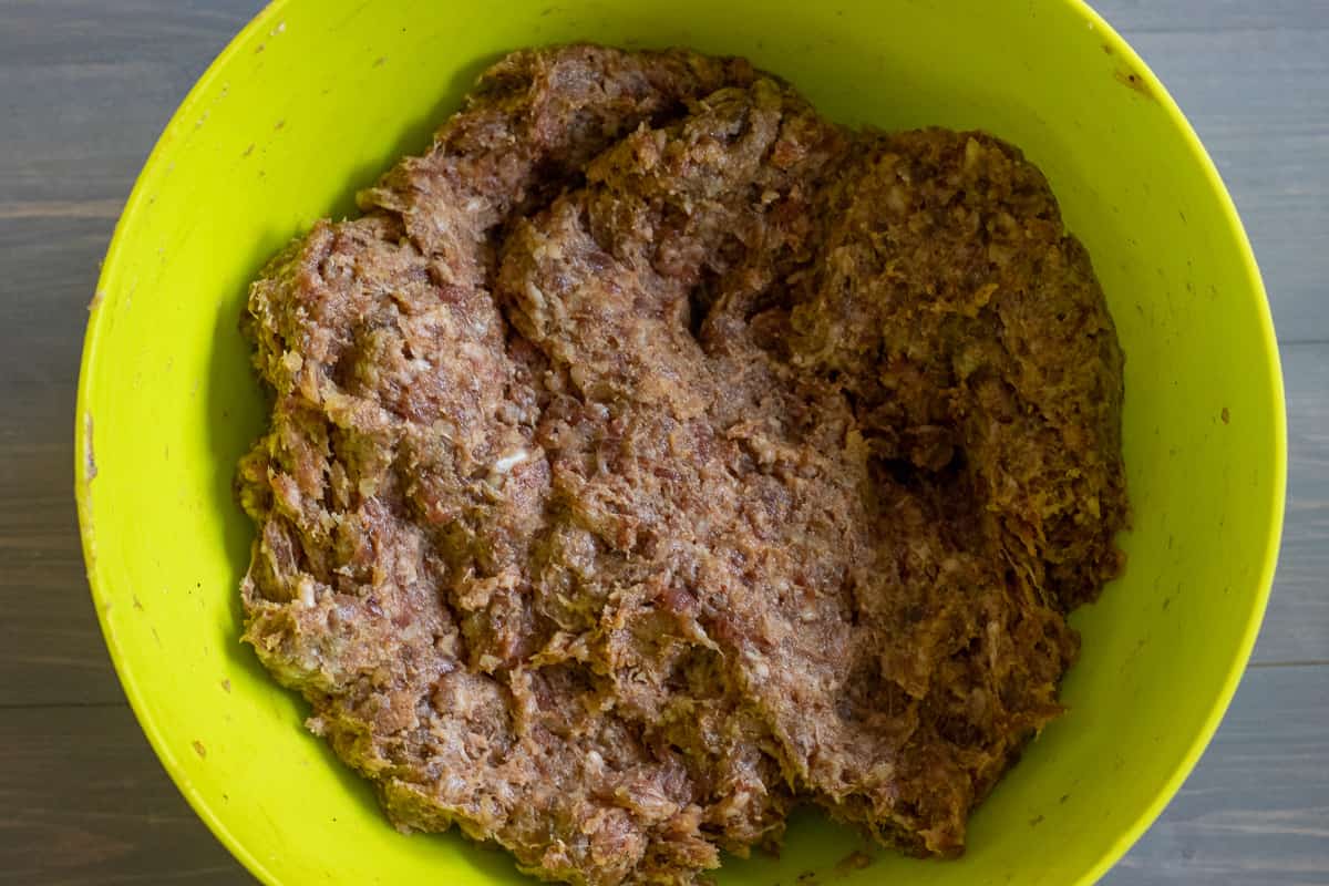 inegol kofte mixture is ready to be shaped