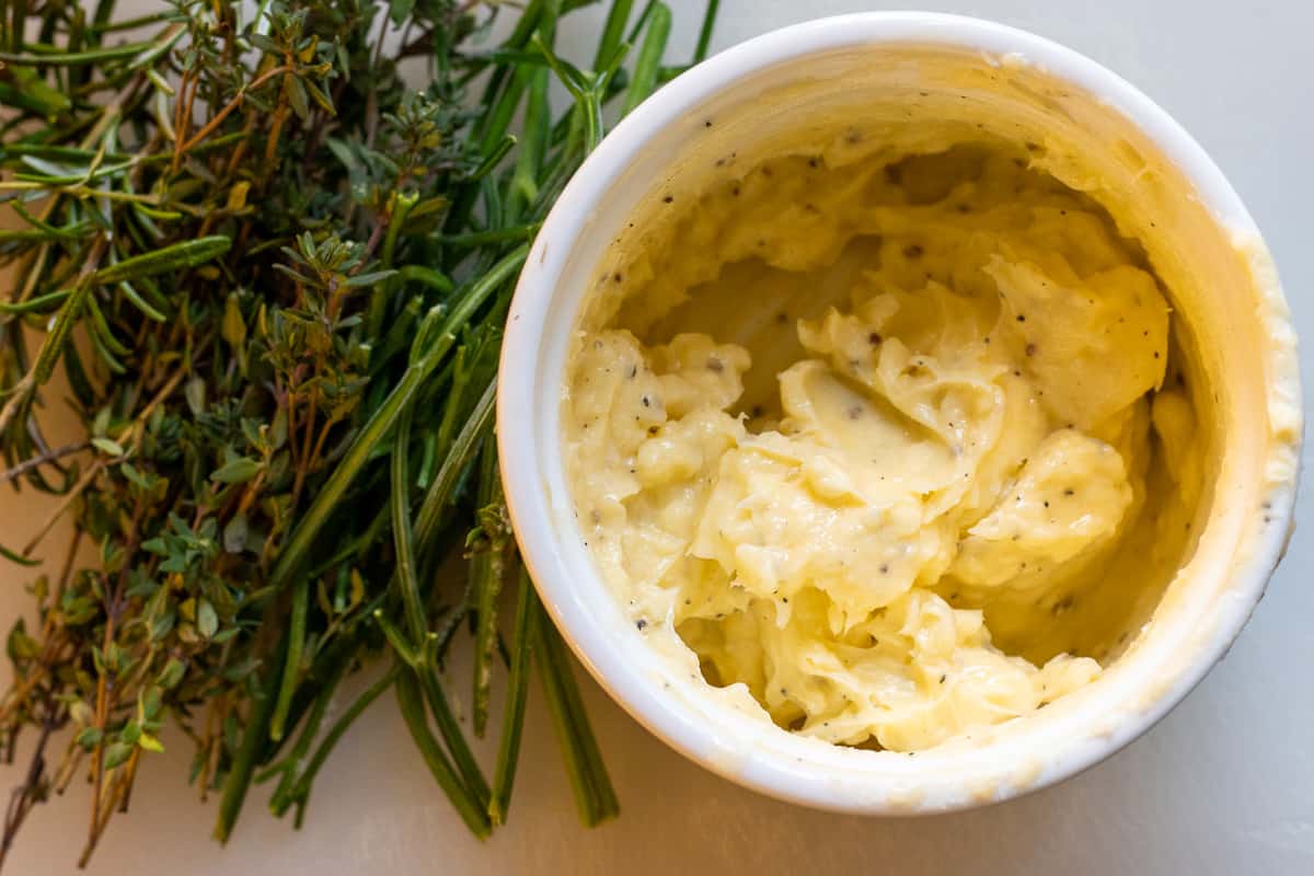 softened butter is mixed with salt and butter