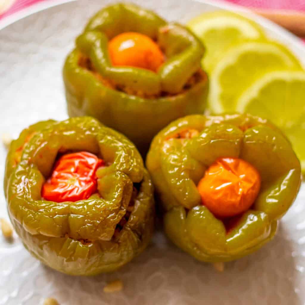Biber Dolmasi Turkish stuffed peppers