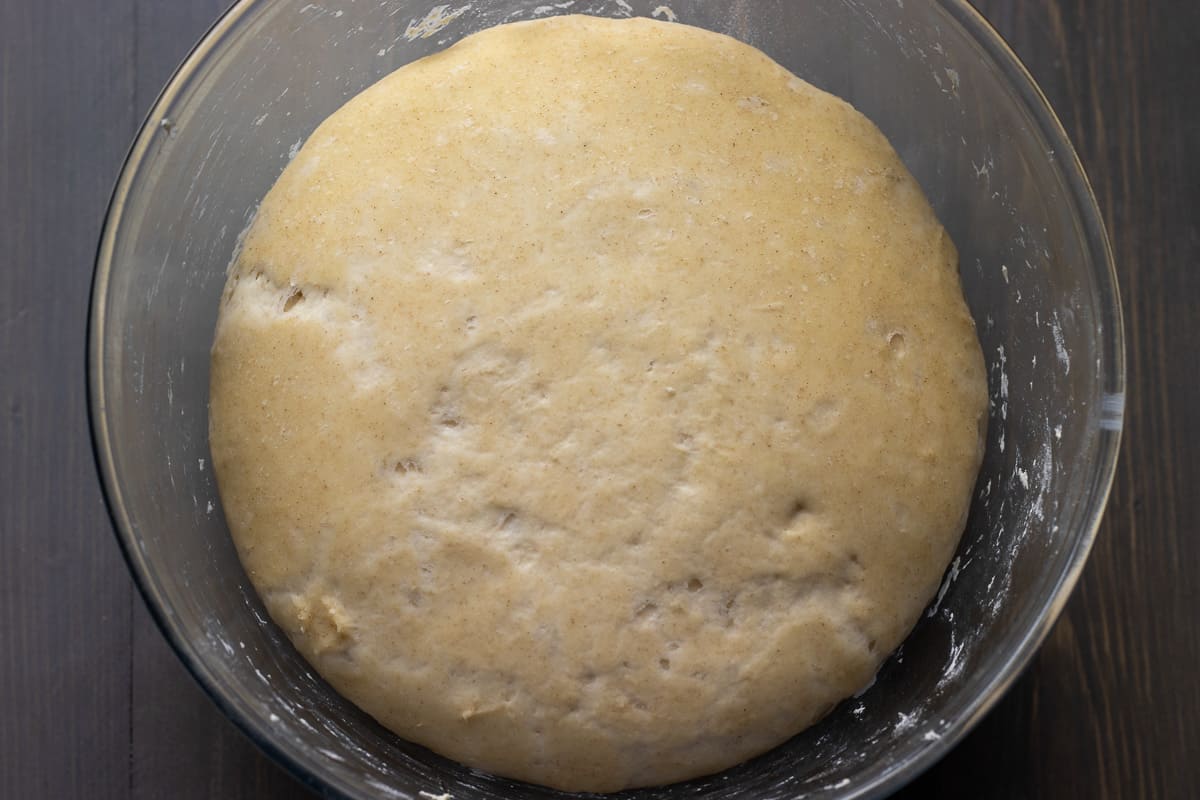 the dough has doubled after the fermentation 
