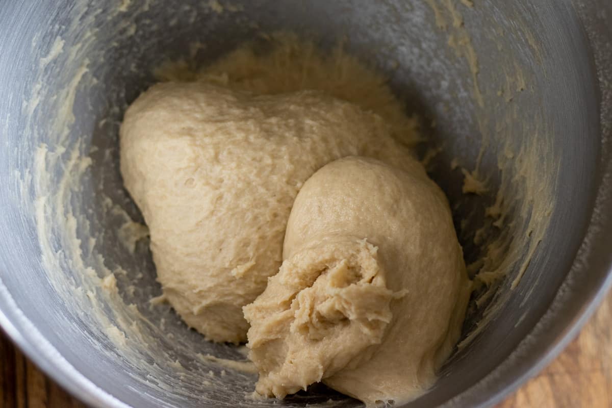 a soft and sticky dough is formed