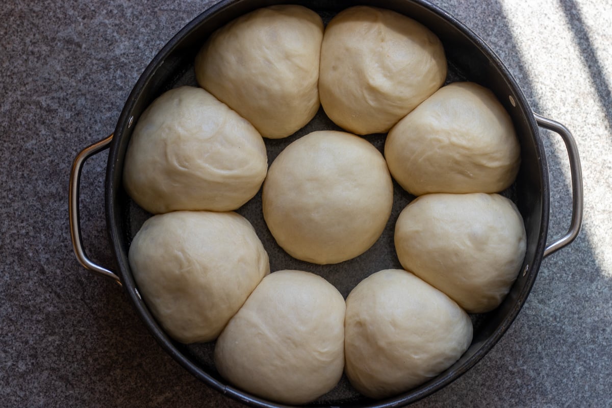 dough balls after the second rise