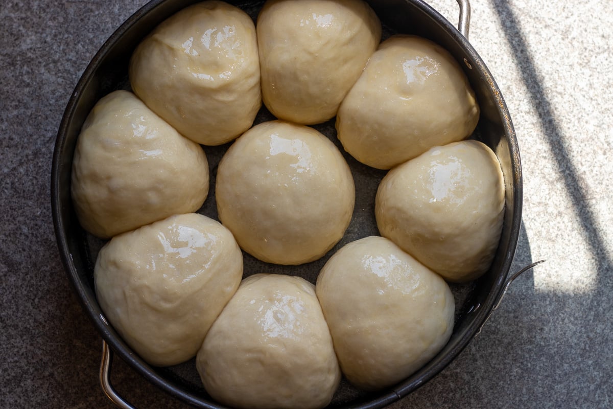 milk buns are egg washed before baking