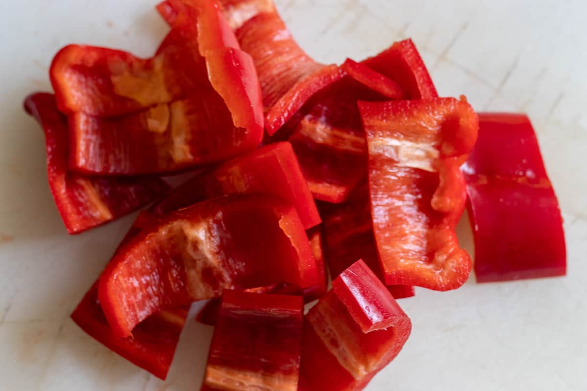 diced peppers for baked boneless chicken thighs