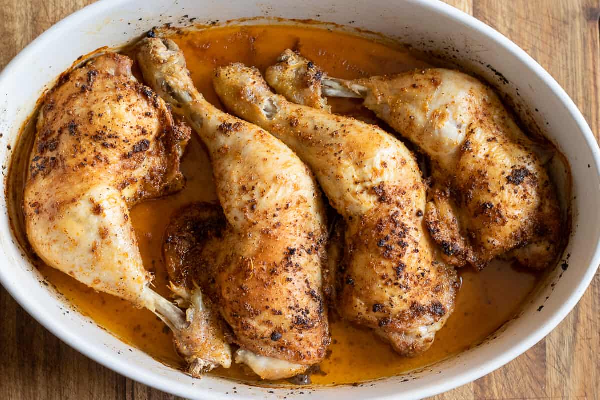chicken legs are baked until the core temperature reaches 74 C