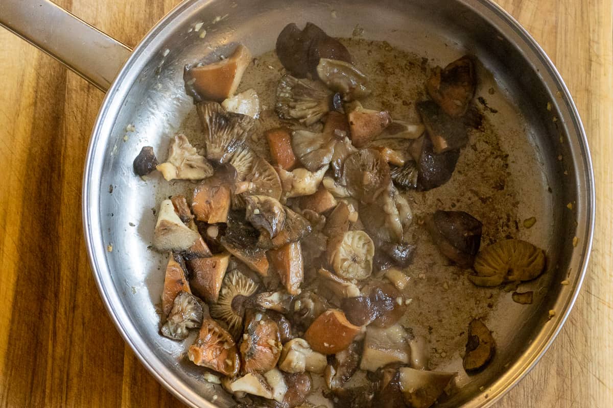 sautéed mushrooms for making risotto base