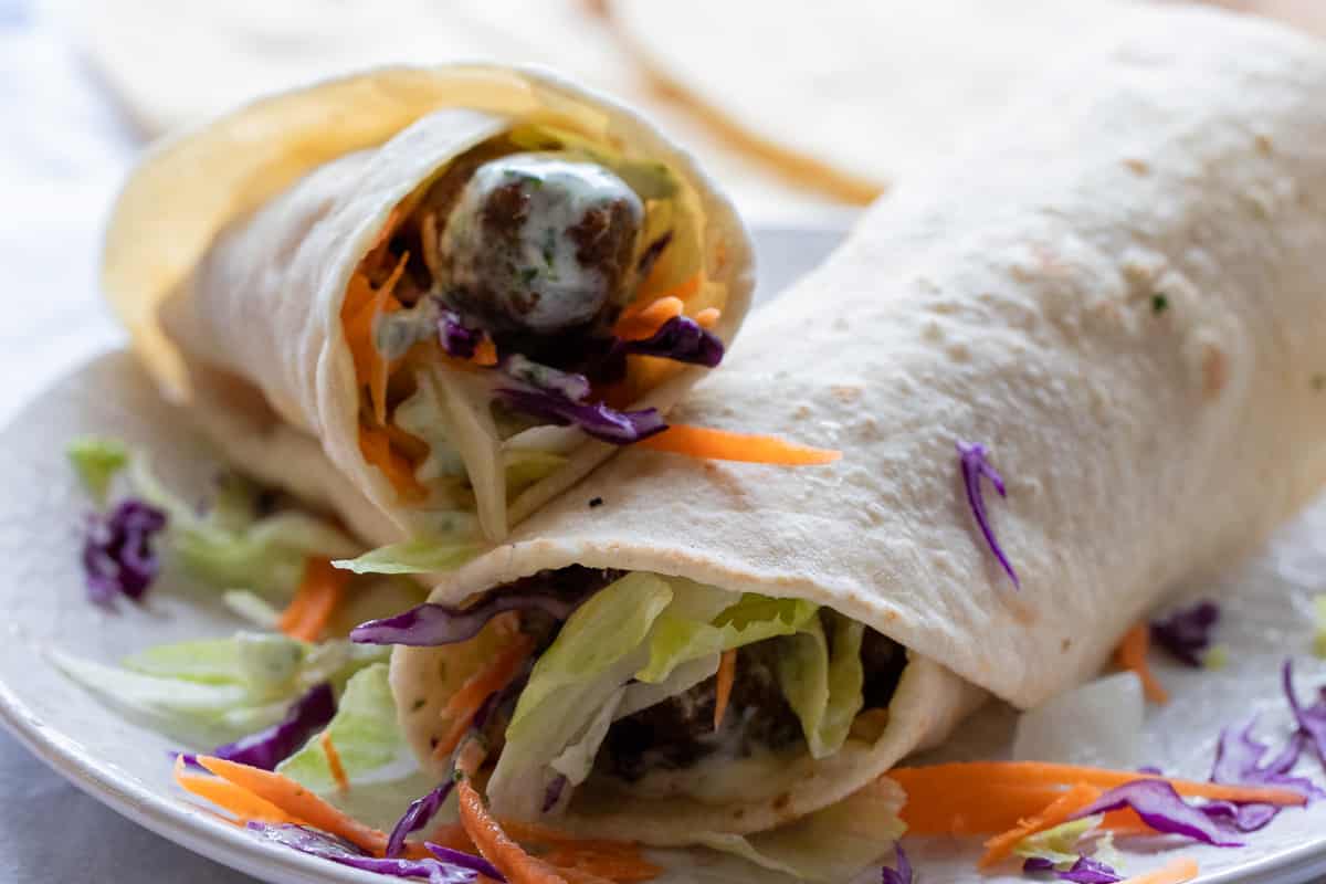 wrap is made with Middle Eastern lavash bread