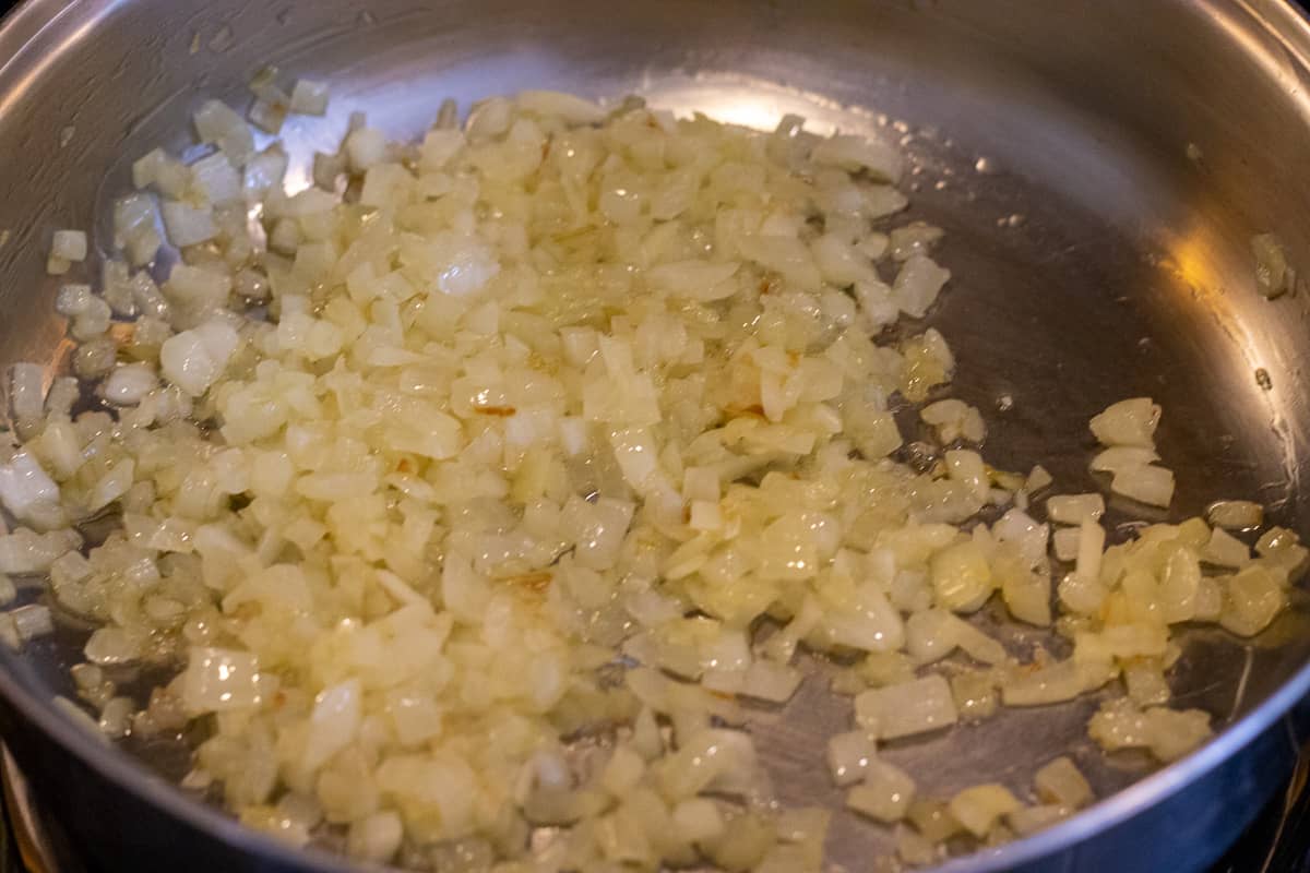 sautéing the onions with olive oil until soft