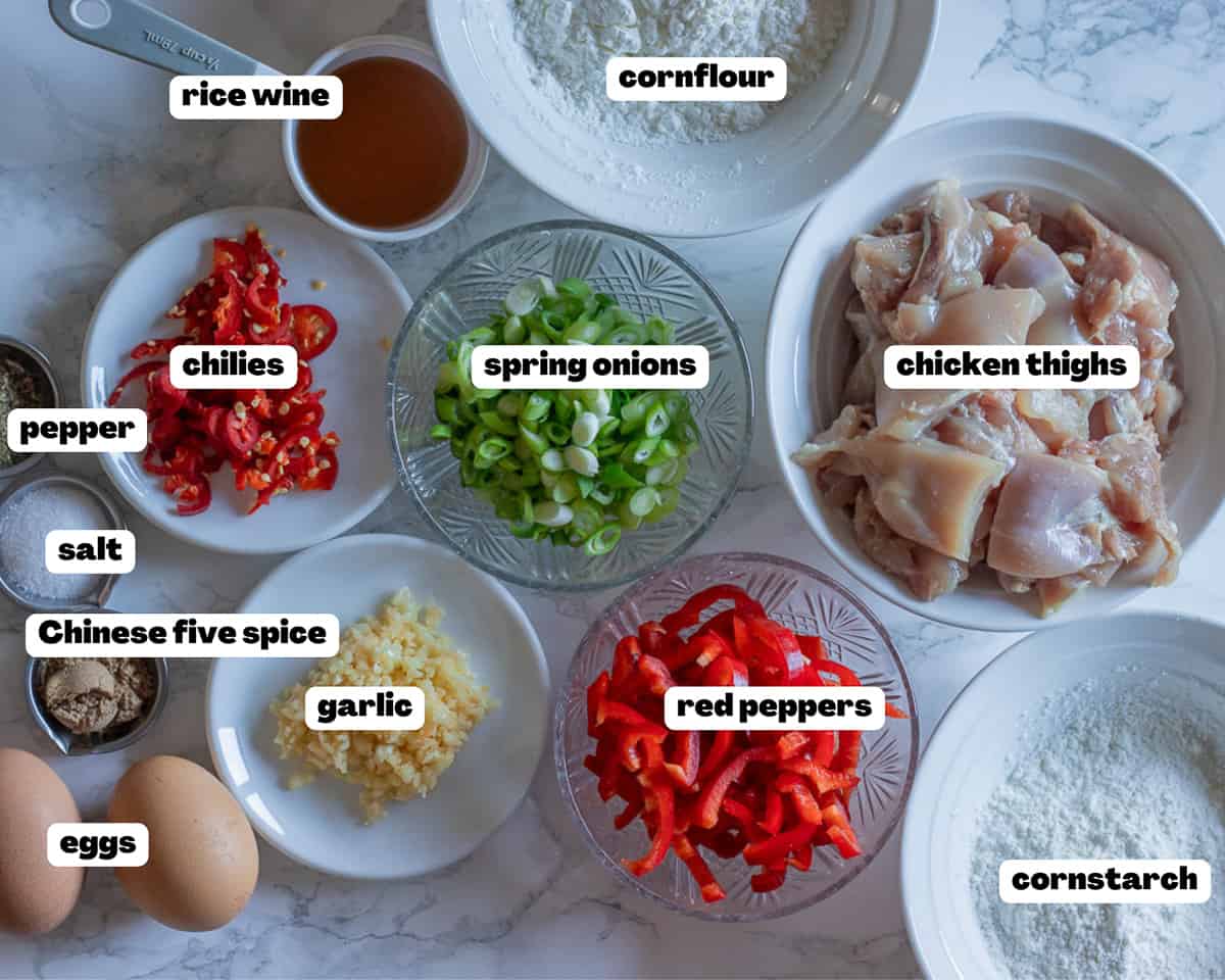 Labelled picture of ingredients salt and pepper Chicken