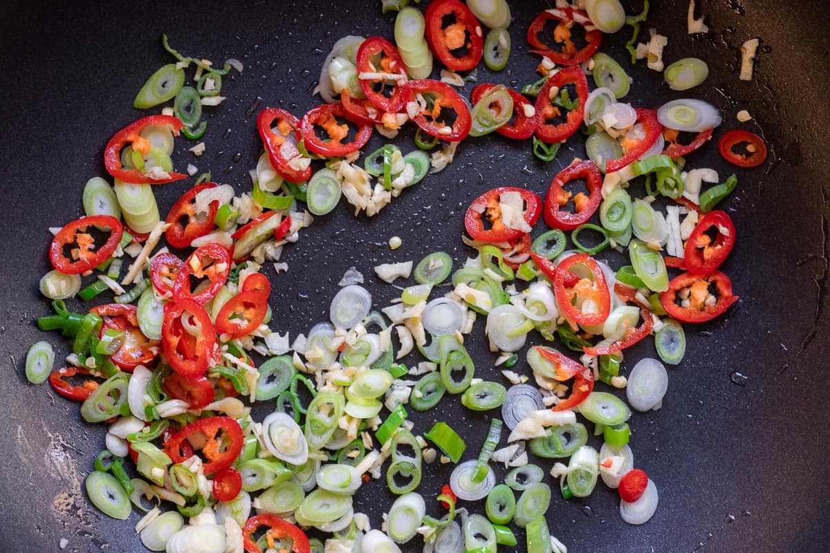 Sautéing the Vegetables in a wok