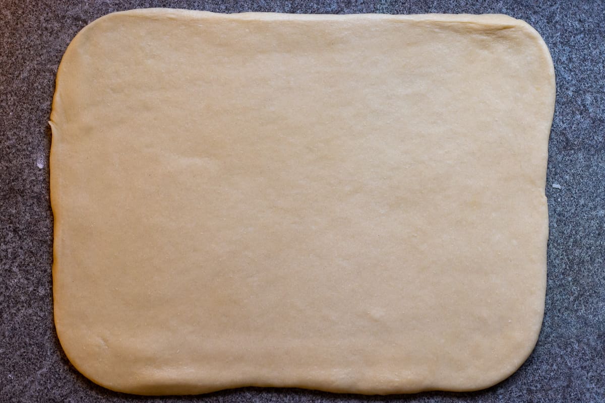 babka dough is shaped into rectangular 