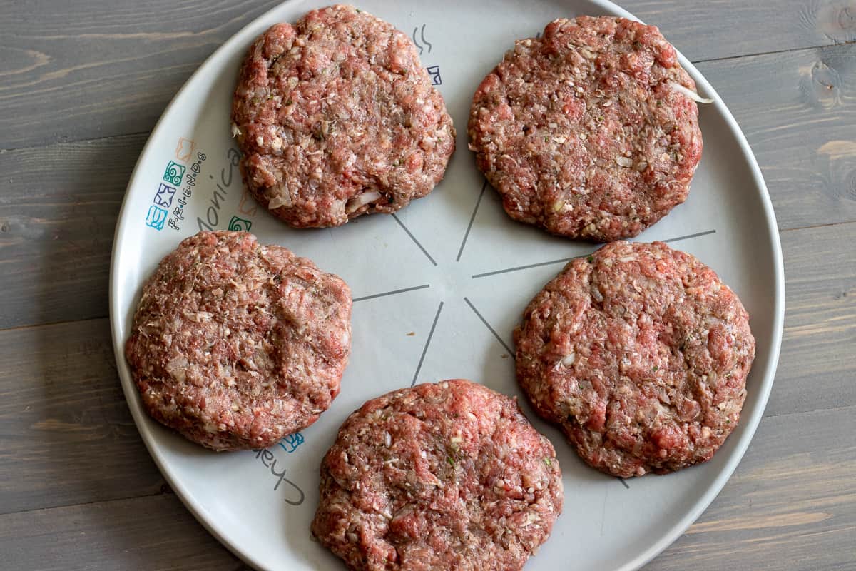 the mixture is shaped into burger patties