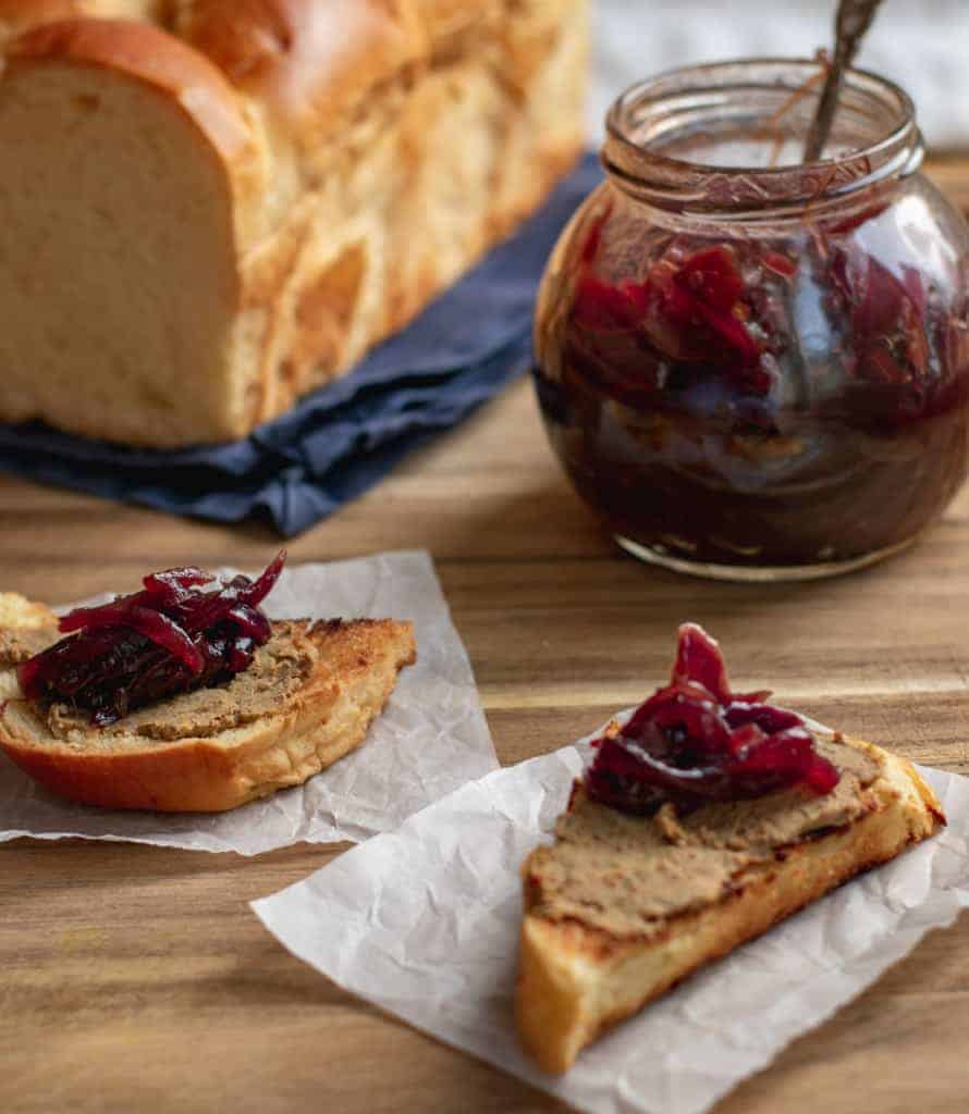 chicken liver pate with red onion marmalade