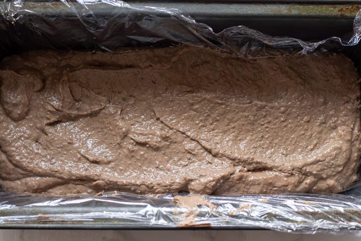 pate is transferred in a terrine mold