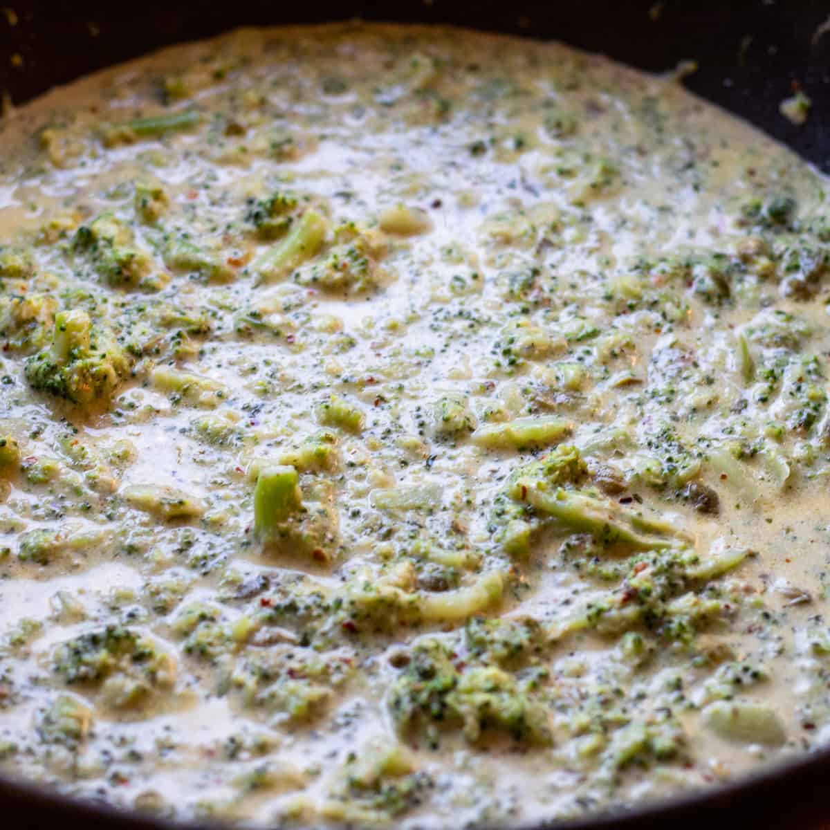 cook the broccoli few more minutes in creamy sauce