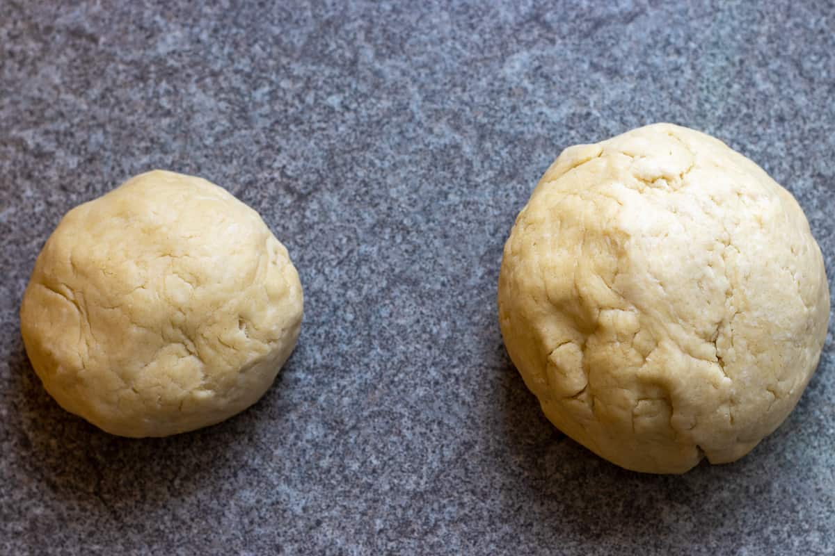 the dough is divided in two