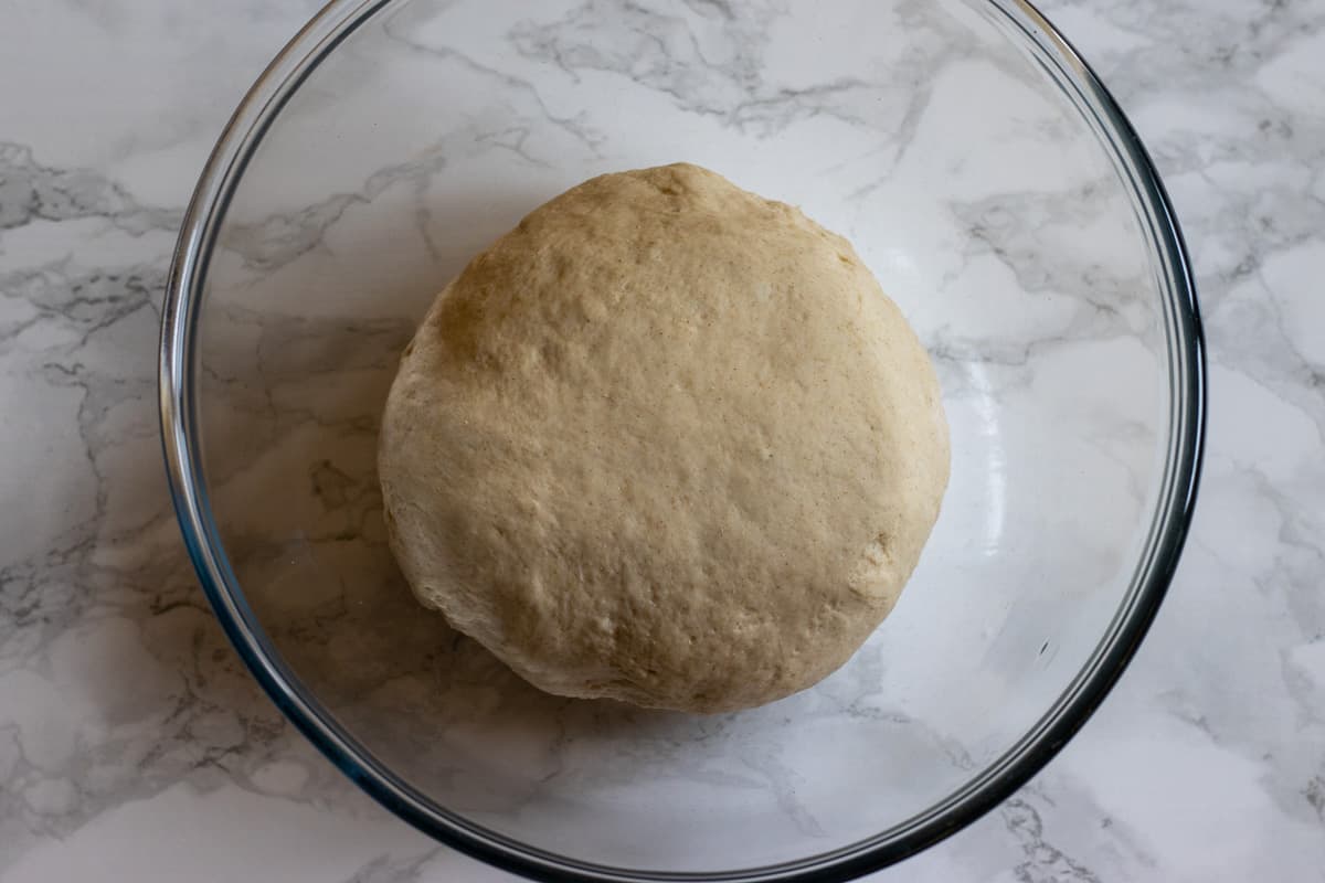 the dough for pide is formed with yeast, salt and water
