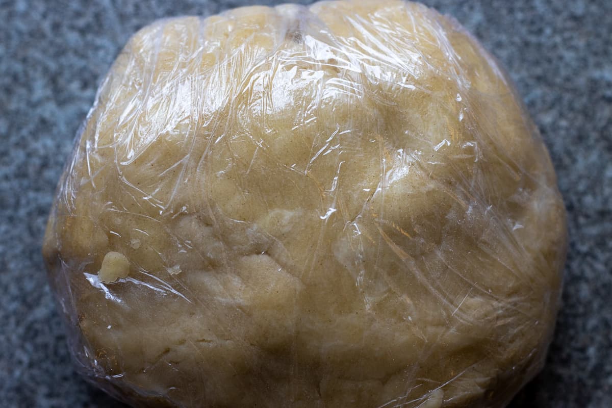 the crust is wrapped in a cling film