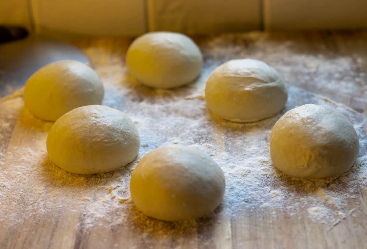 Divide the dough into 6 equal pieces