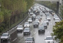 بارش باران و ترافیک سنگین در محور چالوس