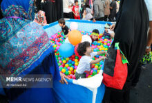 برپایی غرفه های کودک در جشن ۱۸ کیلومتری غدیر همدان