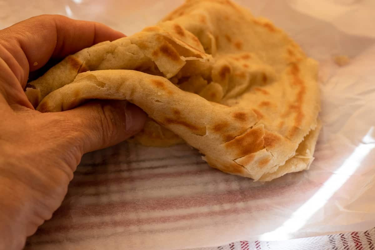 roti is pliable after clapping