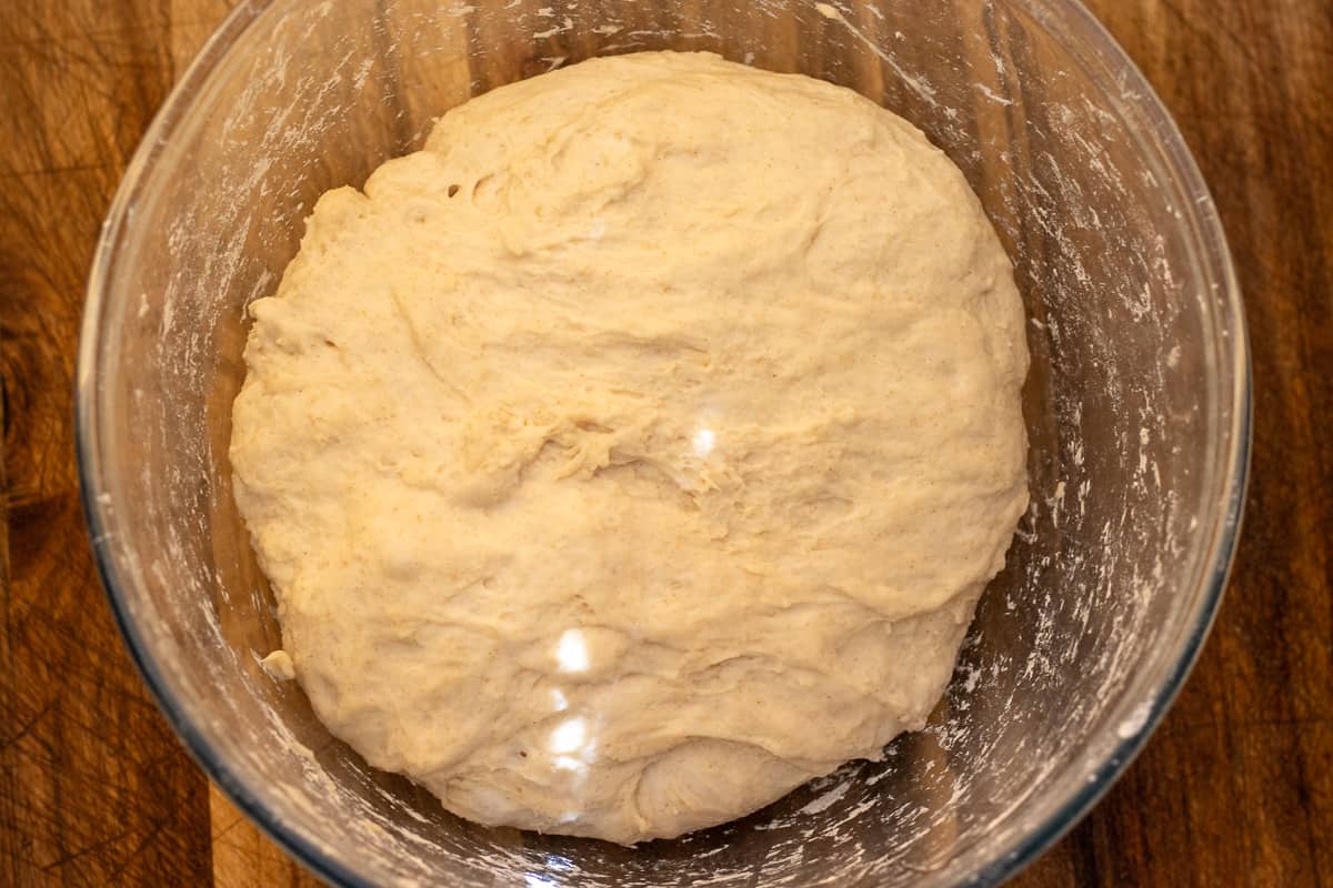 the dough after resting for 25 minutes