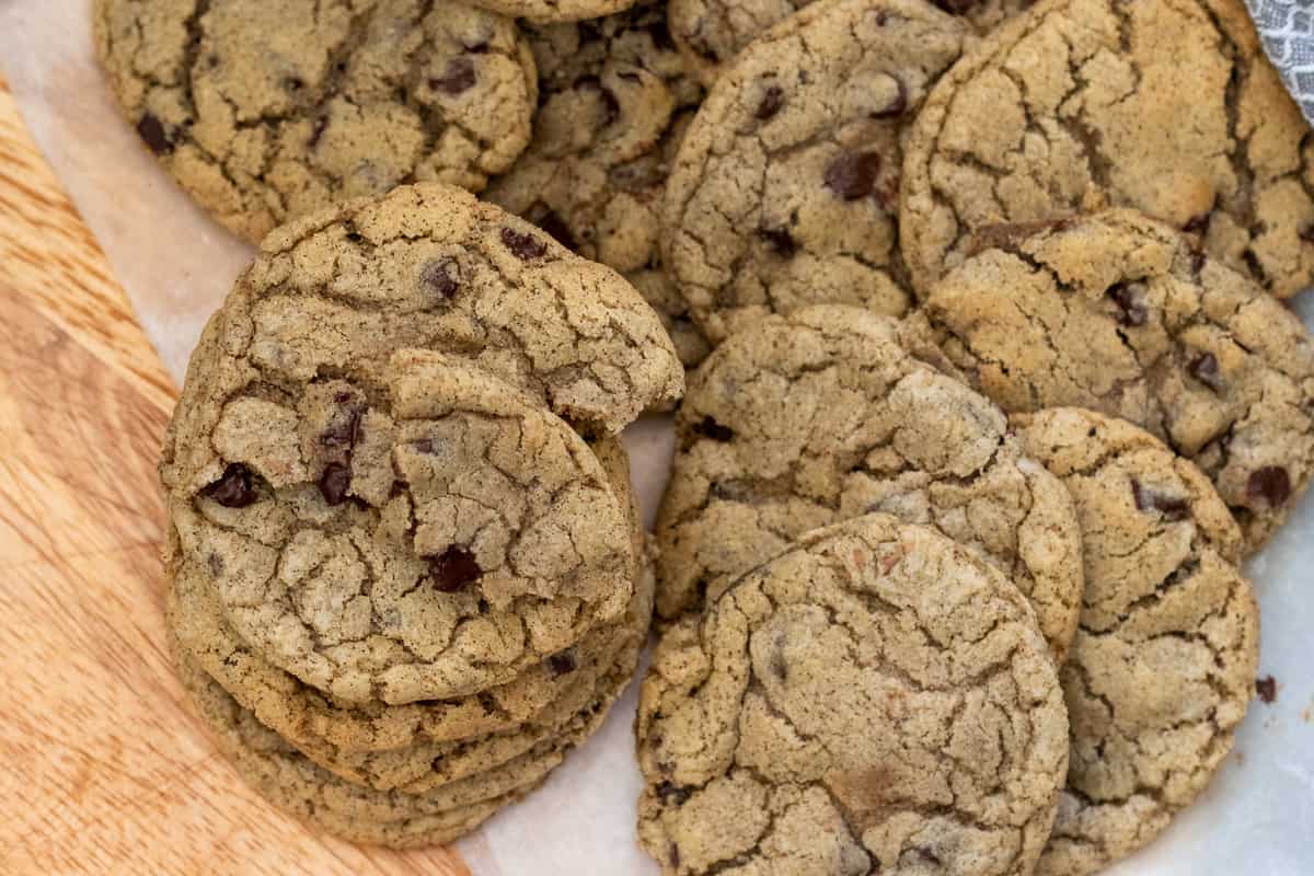 Chocolate chip cookies made with white sugar