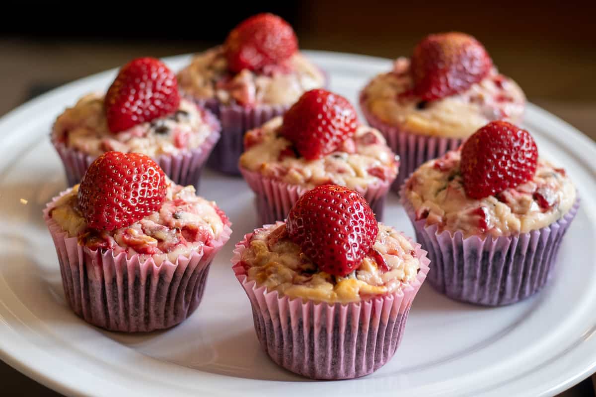 7 pieces of Strawberry cream cheese muffins