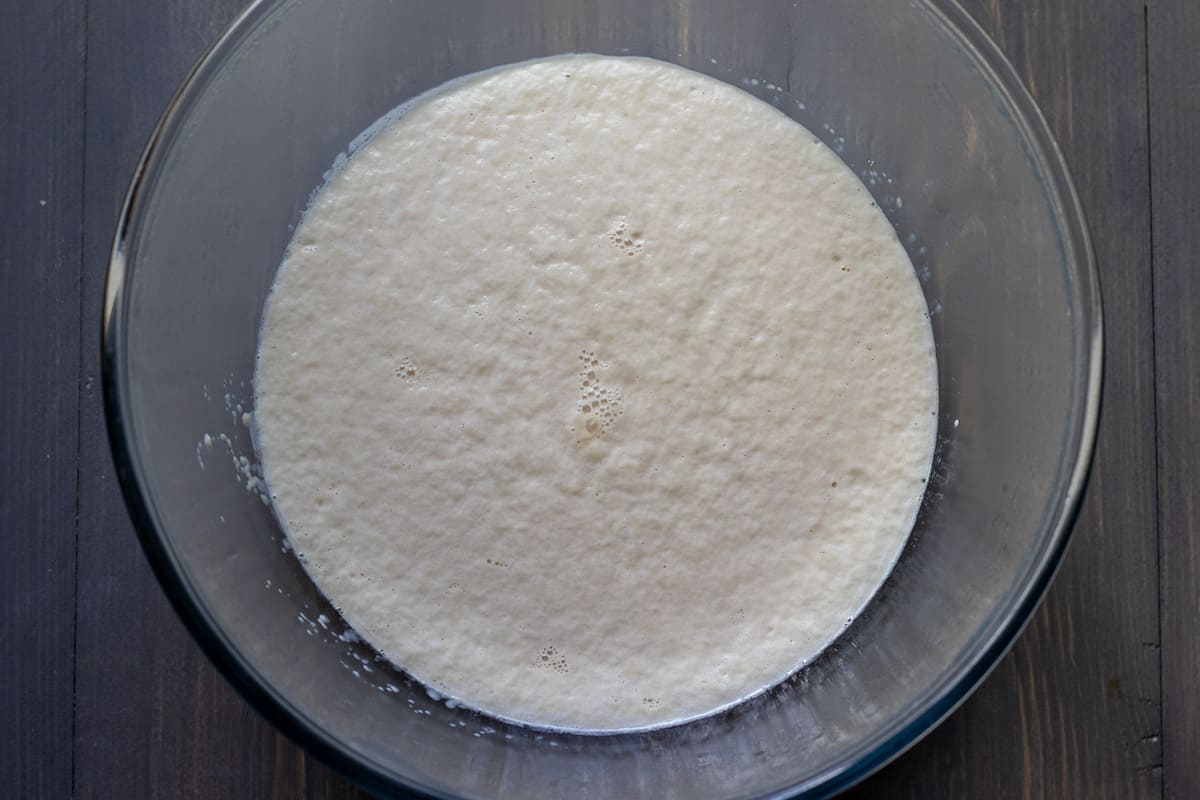 the yeast mixture became fluffy after resting