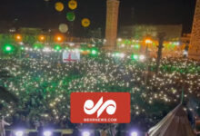 نورپردازی زیبای میدان امام حسین در جشن مهمونی ۱۰ کیلومتری