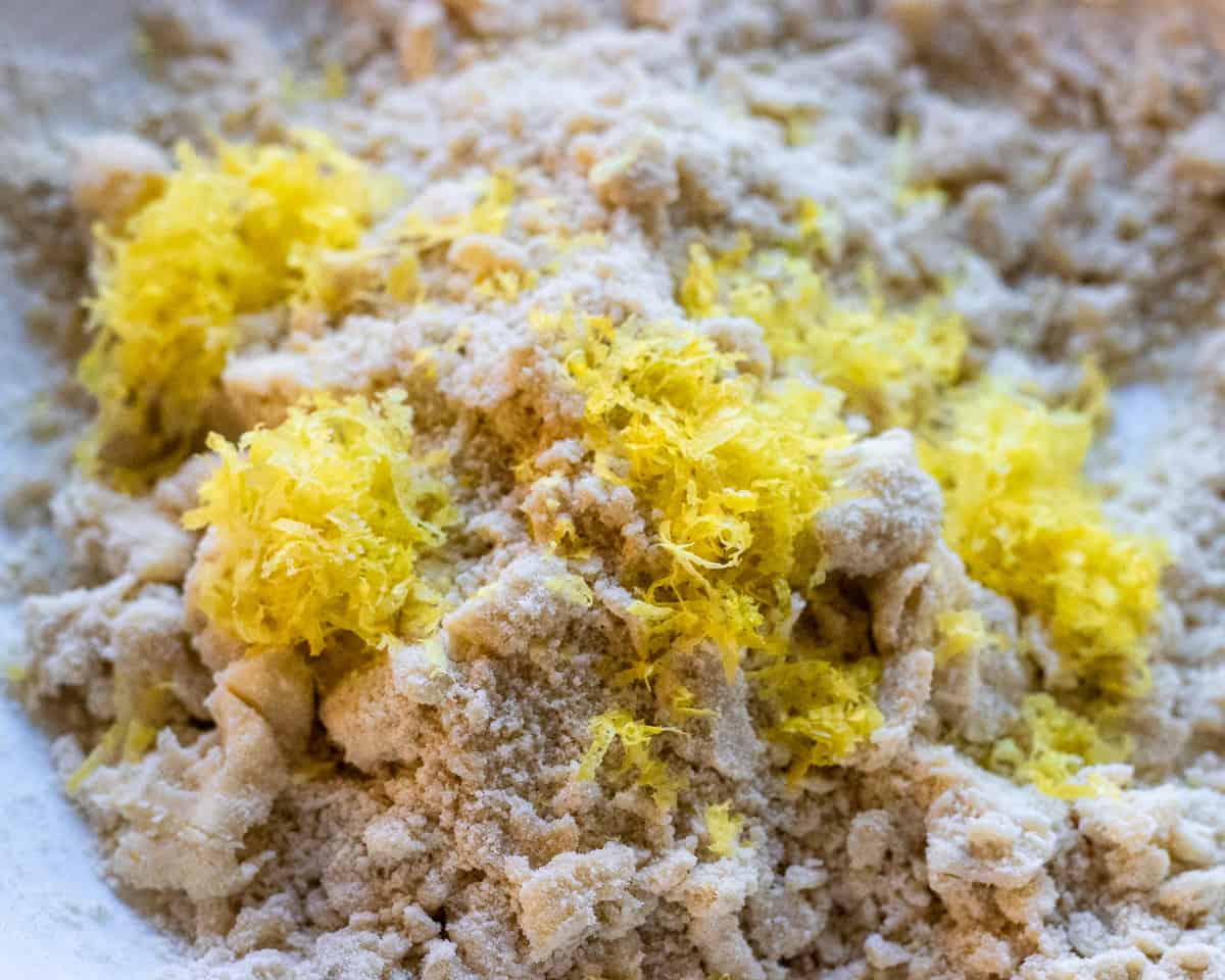 lemon zest is added to the crumble mixture